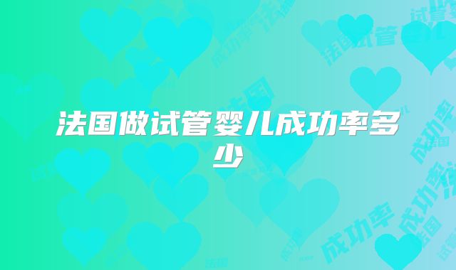 法国做试管婴儿成功率多少