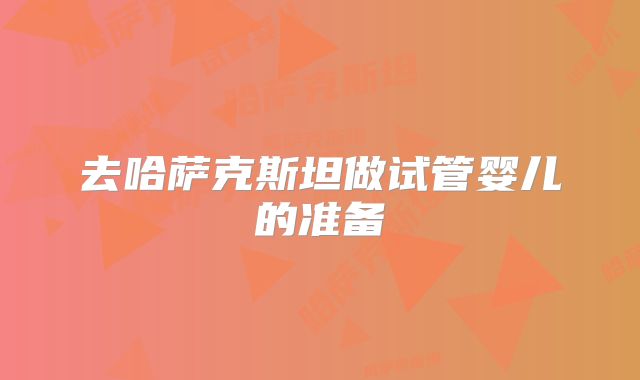 去哈萨克斯坦做试管婴儿的准备