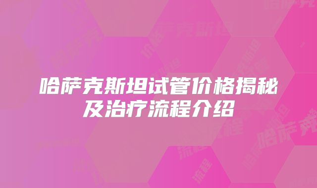 哈萨克斯坦试管价格揭秘及治疗流程介绍