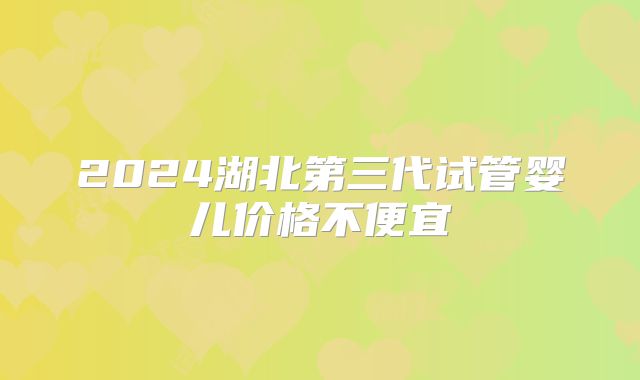 2024湖北第三代试管婴儿价格不便宜