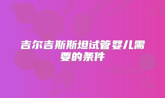 吉尔吉斯斯坦试管婴儿需要的条件