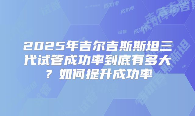 2025年吉尔吉斯斯坦三代试管成功率到底有多大？如何提升成功率