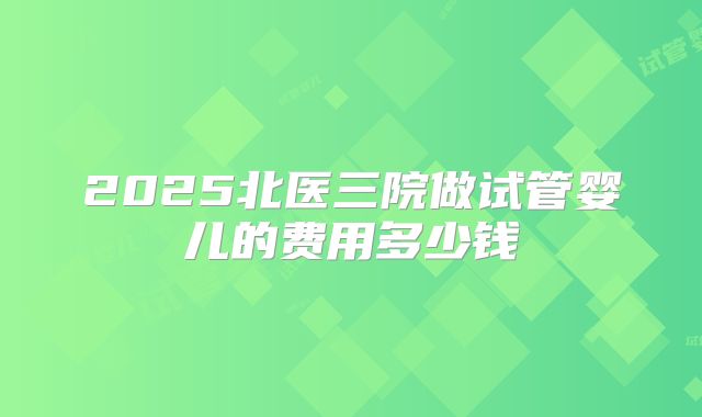 2025北医三院做试管婴儿的费用多少钱