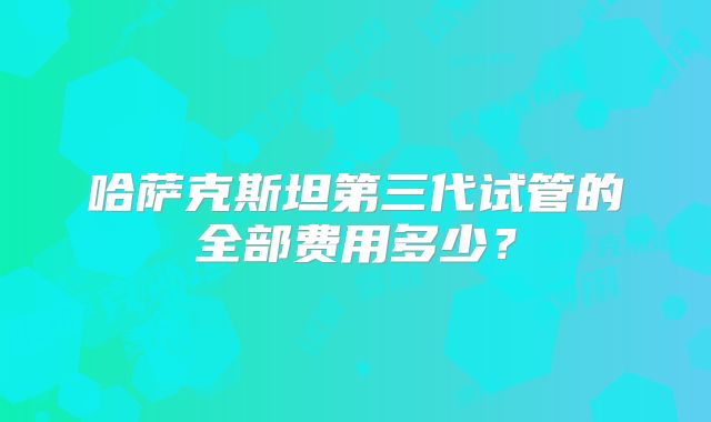 哈萨克斯坦第三代试管的全部费用多少？