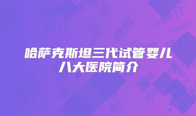 哈萨克斯坦三代试管婴儿八大医院简介