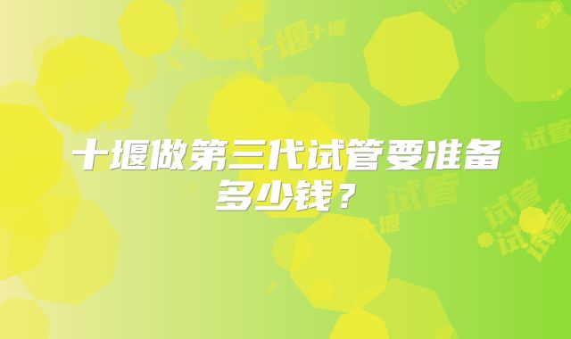 十堰做第三代试管要准备多少钱？