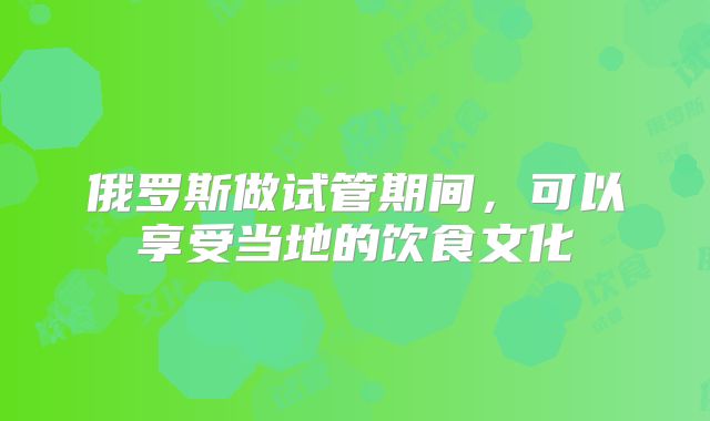 俄罗斯做试管期间，可以享受当地的饮食文化