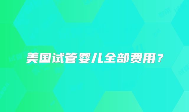 美国试管婴儿全部费用？