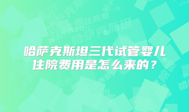哈萨克斯坦三代试管婴儿住院费用是怎么来的？