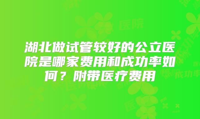 湖北做试管较好的公立医院是哪家费用和成功率如何?附带医疗费用