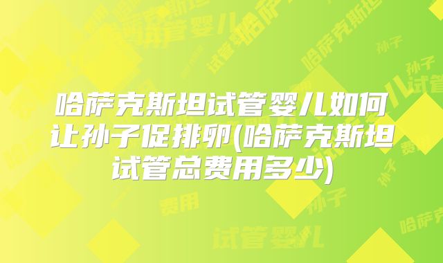 哈萨克斯坦试管婴儿如何让孙子促排卵(哈萨克斯坦试管总费用多少)