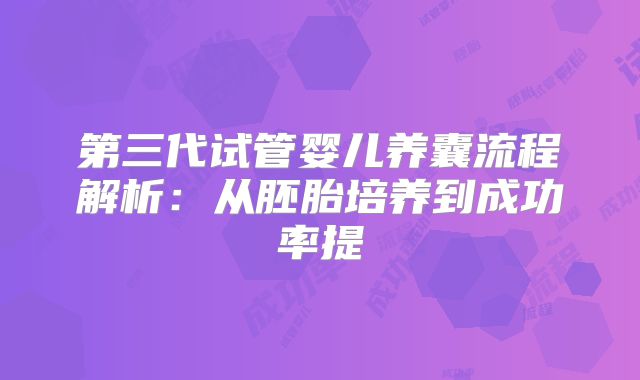第三代试管婴儿养囊流程解析：从胚胎培养到成功率提