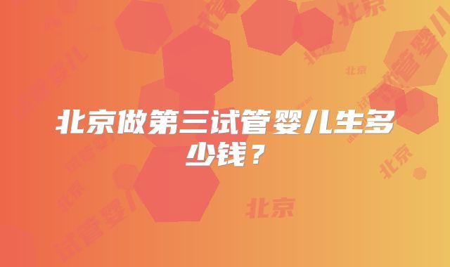 北京做第三试管婴儿生多少钱？