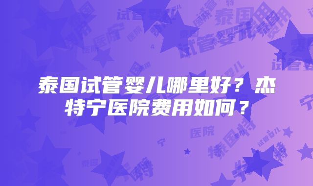 泰国试管婴儿哪里好？杰特宁医院费用如何？