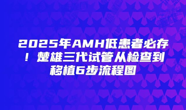 2025年AMH低患者必存！楚雄三代试管从检查到移植6步流程图