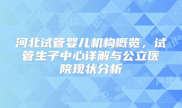 河北试管婴儿机构概览，试管生子中心详解与公立医院现状分析