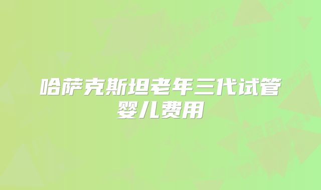 哈萨克斯坦老年三代试管婴儿费用