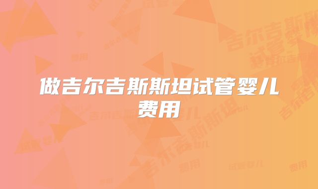 做吉尔吉斯斯坦试管婴儿费用