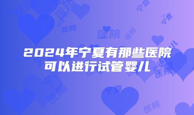 2024年宁夏有那些医院可以进行试管婴儿