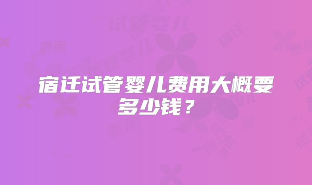 宿迁试管婴儿费用大概要多少钱？