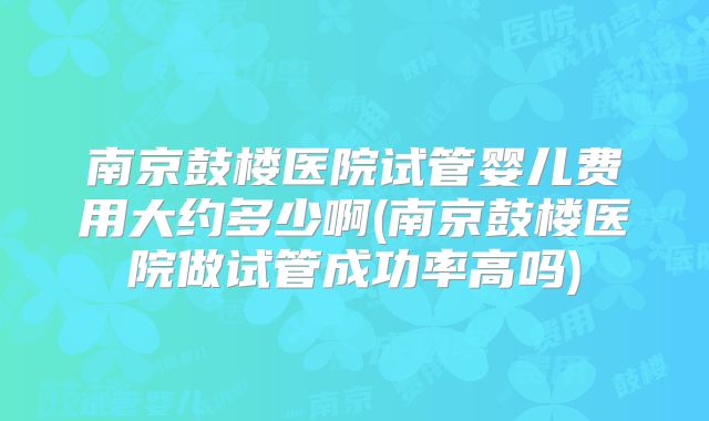 南京鼓楼医院试管婴儿费用大约多少啊(南京鼓楼医院做试管成功率高吗)