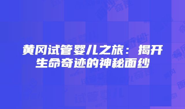 黄冈试管婴儿之旅：揭开生命奇迹的神秘面纱