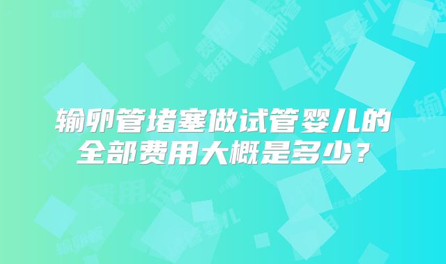 输卵管堵塞做试管婴儿的全部费用大概是多少？