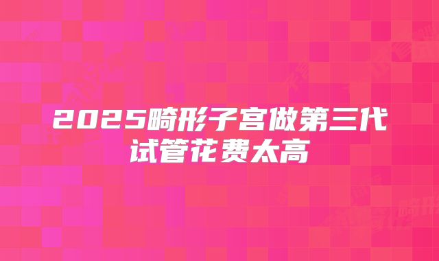 2025畸形子宫做第三代试管花费太高