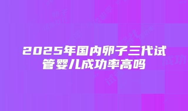 2025年国内卵子三代试管婴儿成功率高吗