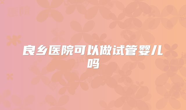 良乡医院可以做试管婴儿吗