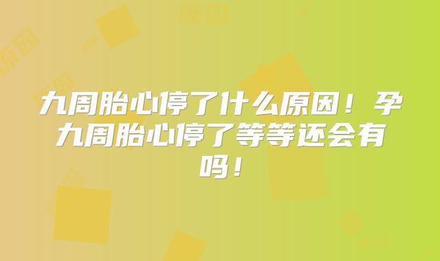 九周胎心停了什么原因！孕九周胎心停了等等还会有吗！