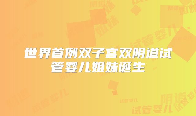 世界首例双子宫双阴道试管婴儿姐妹诞生