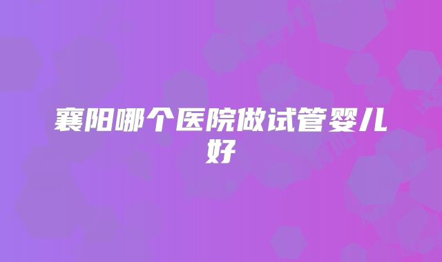 襄阳哪个医院做试管婴儿好