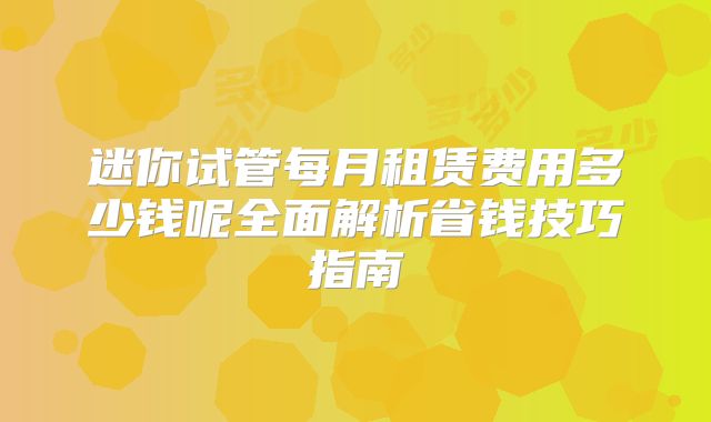 迷你试管每月租赁费用多少钱呢全面解析省钱技巧指南