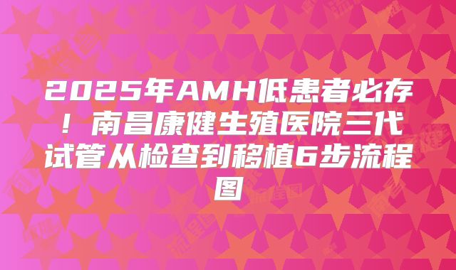 2025年AMH低患者必存！南昌康健生殖医院三代试管从检查到移植6步流程图