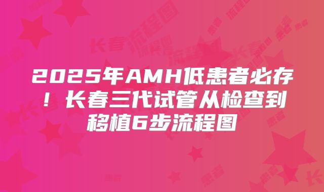 2025年AMH低患者必存！长春三代试管从检查到移植6步流程图