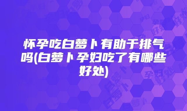 怀孕吃白萝卜有助于排气吗(白萝卜孕妇吃了有哪些好处)