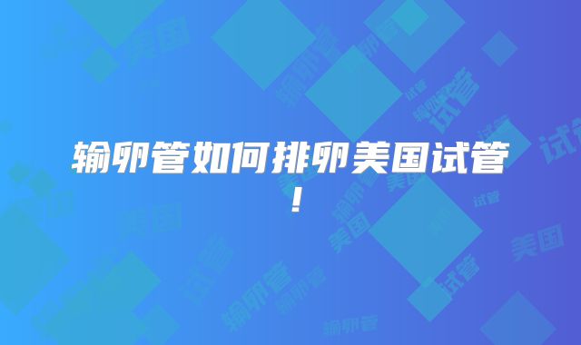 输卵管如何排卵美国试管！