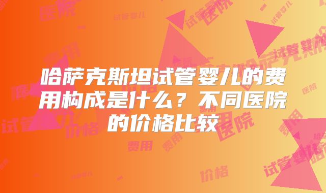 哈萨克斯坦试管婴儿的费用构成是什么？不同医院的价格比较