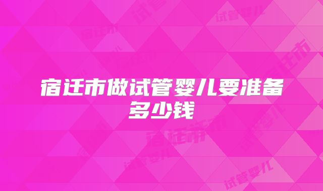 宿迁市做试管婴儿要准备多少钱
