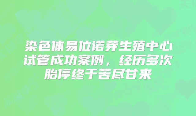 染色体易位诺芽生殖中心试管成功案例，经历多次胎停终于苦尽甘来