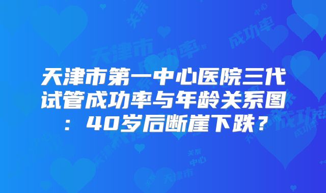 天津市第一中心医院三代试管成功率与年龄关系图：40岁后断崖下跌？