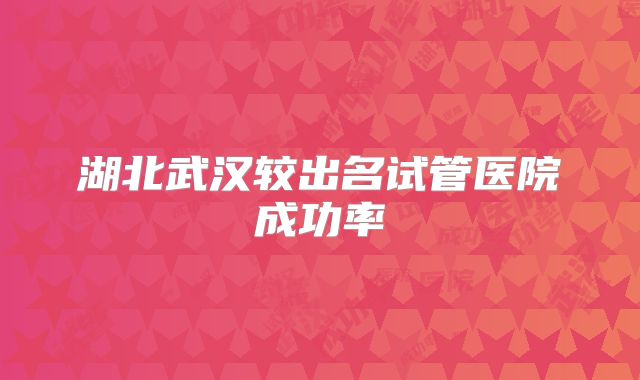 湖北武汉较出名试管医院成功率