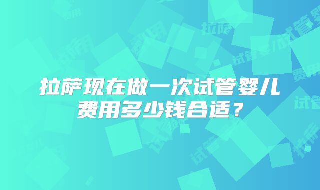 拉萨现在做一次试管婴儿费用多少钱合适？