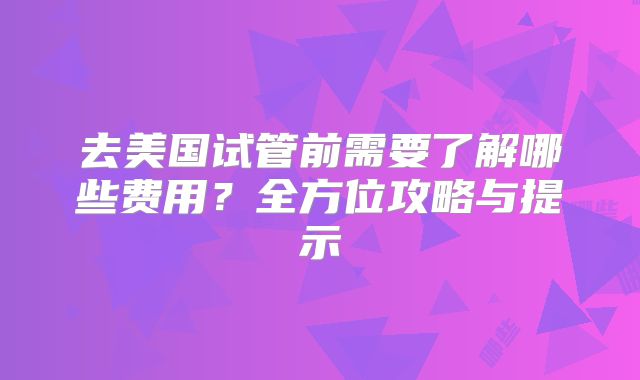 去美国试管前需要了解哪些费用？全方位攻略与提示