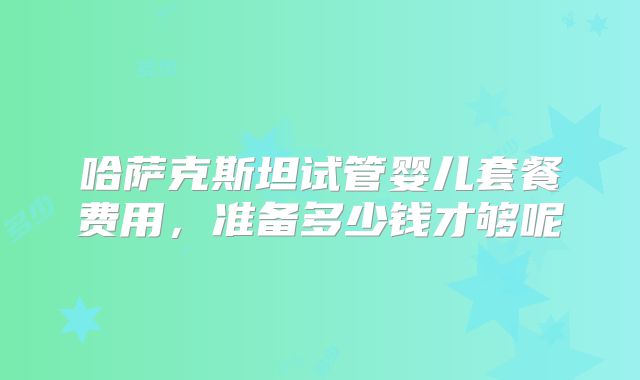 哈萨克斯坦试管婴儿套餐费用，准备多少钱才够呢