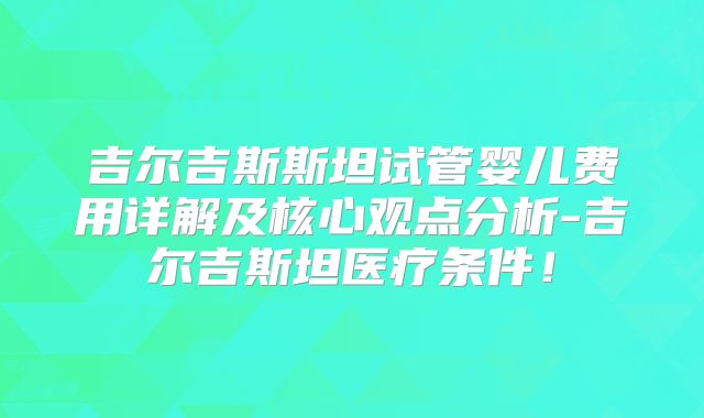 吉尔吉斯斯坦试管婴儿费用详解及核心观点分析-吉尔吉斯坦医疗条件!