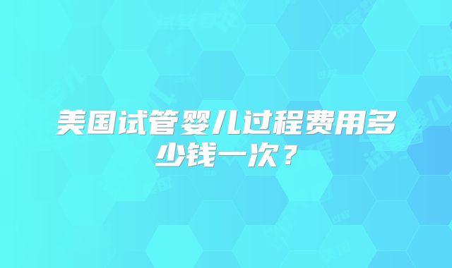 美国试管婴儿过程费用多少钱一次？