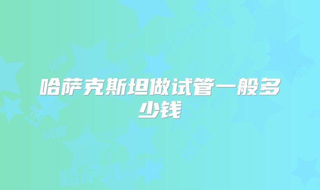 哈萨克斯坦做试管一般多少钱