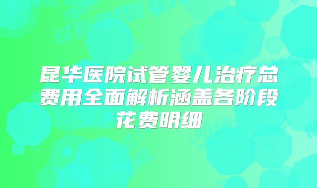 昆华医院试管婴儿治疗总费用全面解析涵盖各阶段花费明细